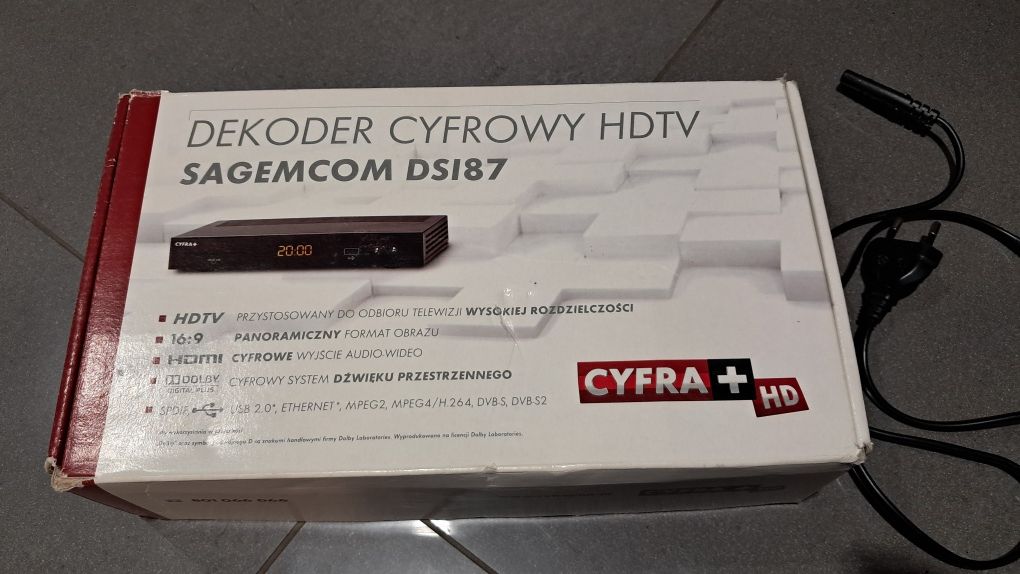 Dekoder cyfrowy HDTV Sagemcom DSI87 Cyfra+