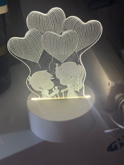 Продам світильник 3D, подарунок на день незалежності закоханих