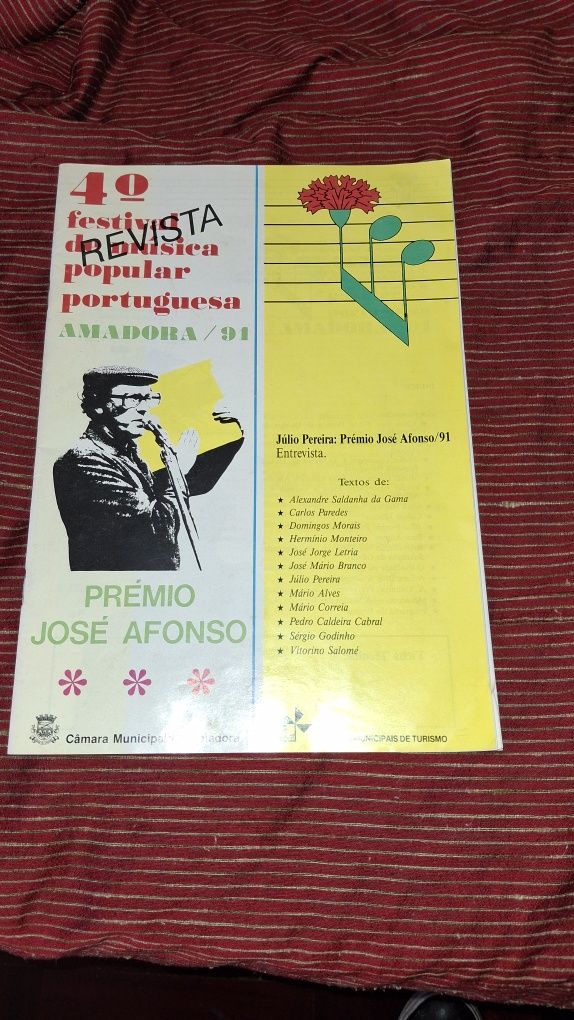 José Afonso zeca revista 1991 festival Amadora Giacometti carlos pared