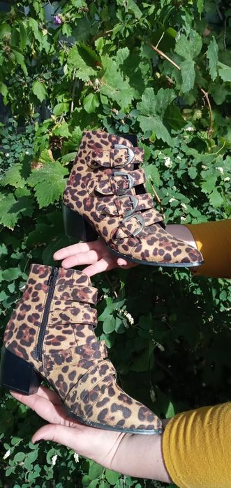 Чобітки|ботільони boohoo ,39 р , леопард принт, текстильні