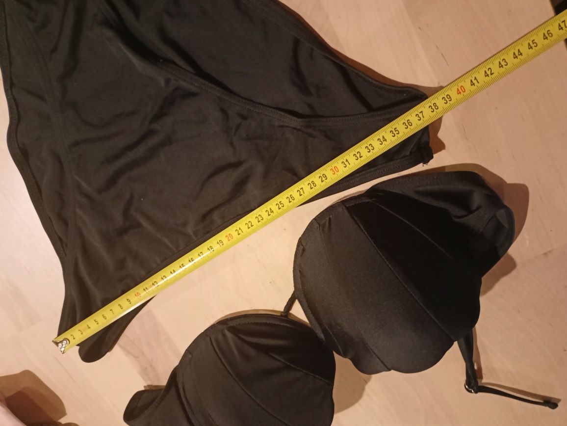 Czarny kostium strój kąpielowy dwuczęściowy XL 42  stanik75 C