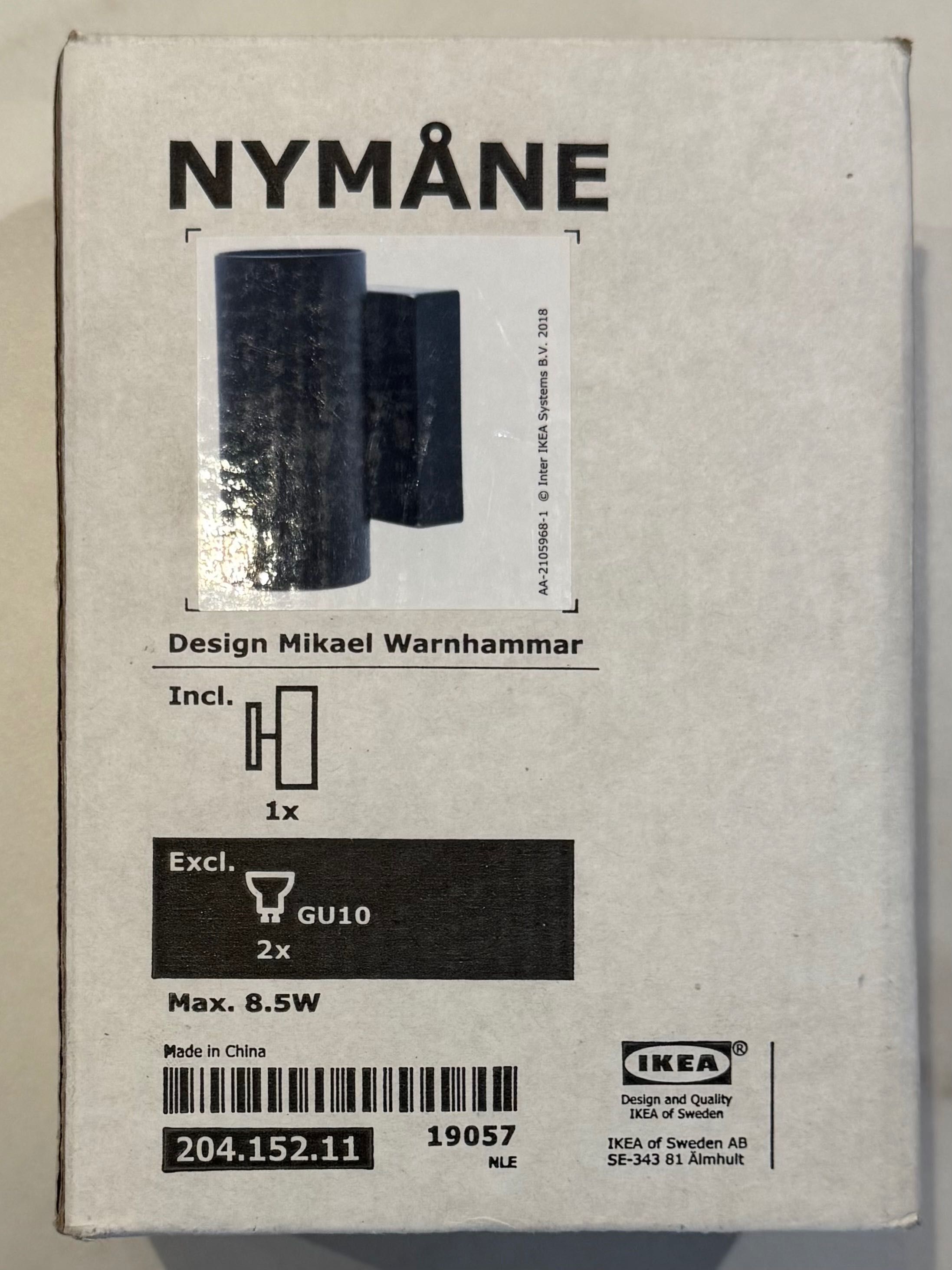 lâmpada IKEA NYMANE nova - Candeeiro cima/baixo, int fix, antracite