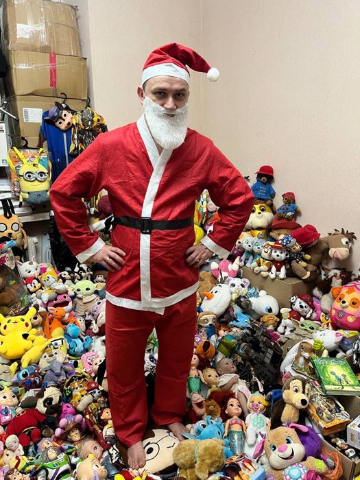 Карнавальный костюм дед мороз санта клаус новый фетр