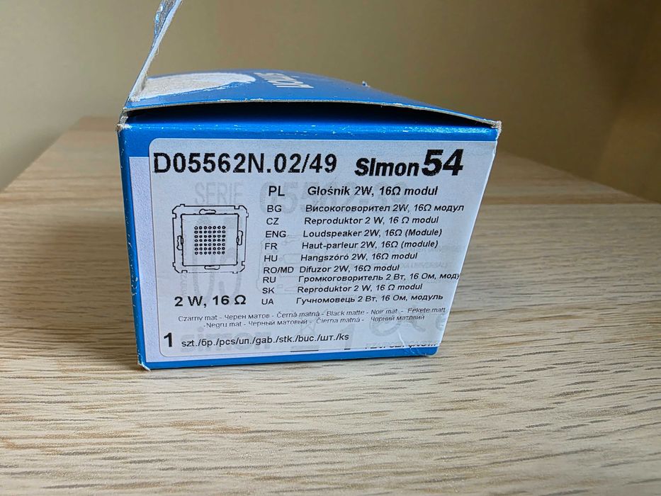 Simon 54, głośnik do ramki, czarny mat