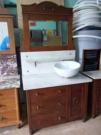 Komoda marmur toaletka szafka pod umywalke lustrem zabytkowa stara