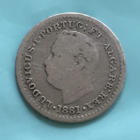 moeda 1/8 Rupia, India Calcutá 1881 - prata