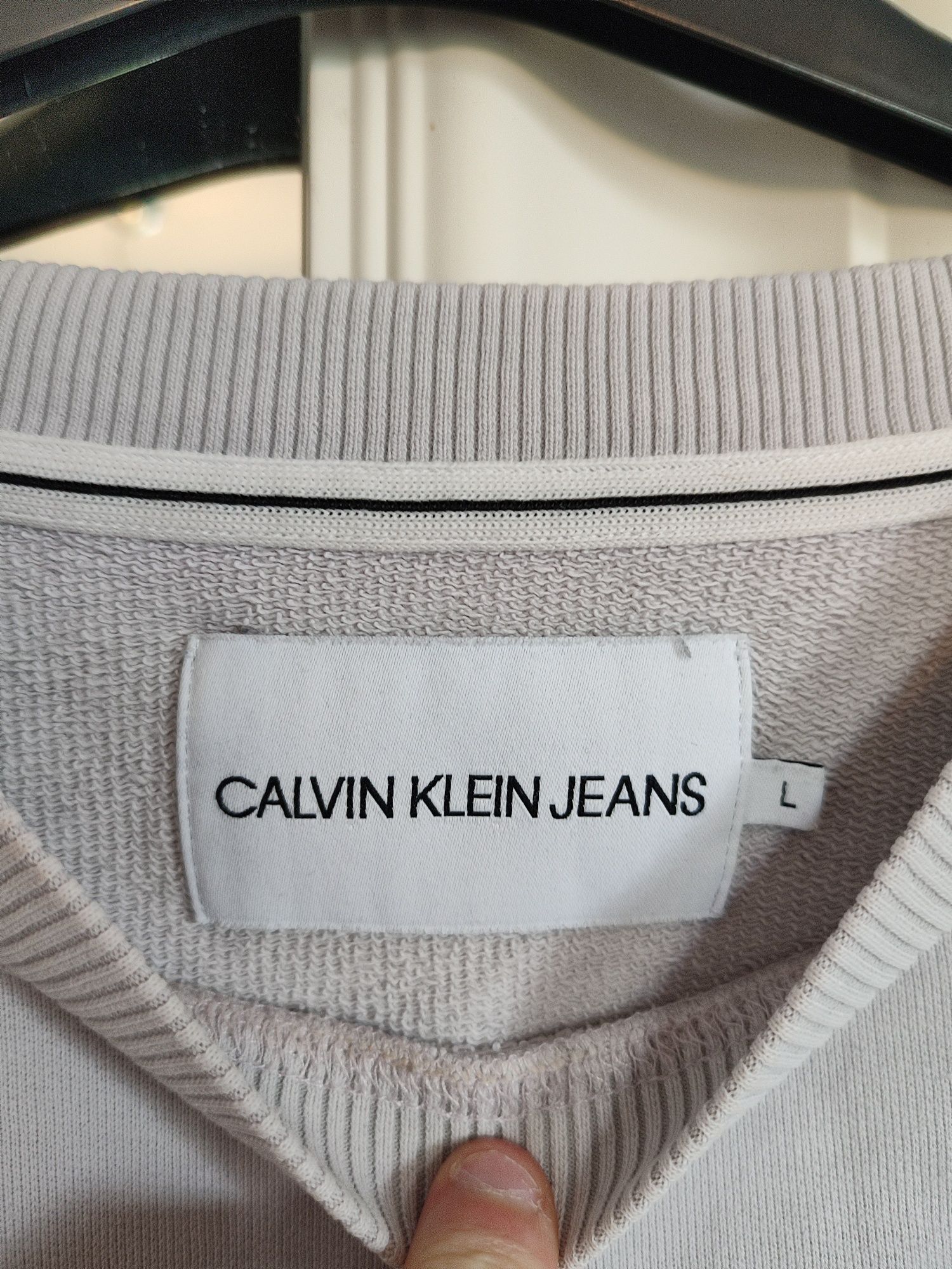 Damska markowa bluza sweterek Calvin Klein Jeans L 40 na wiosnę szara