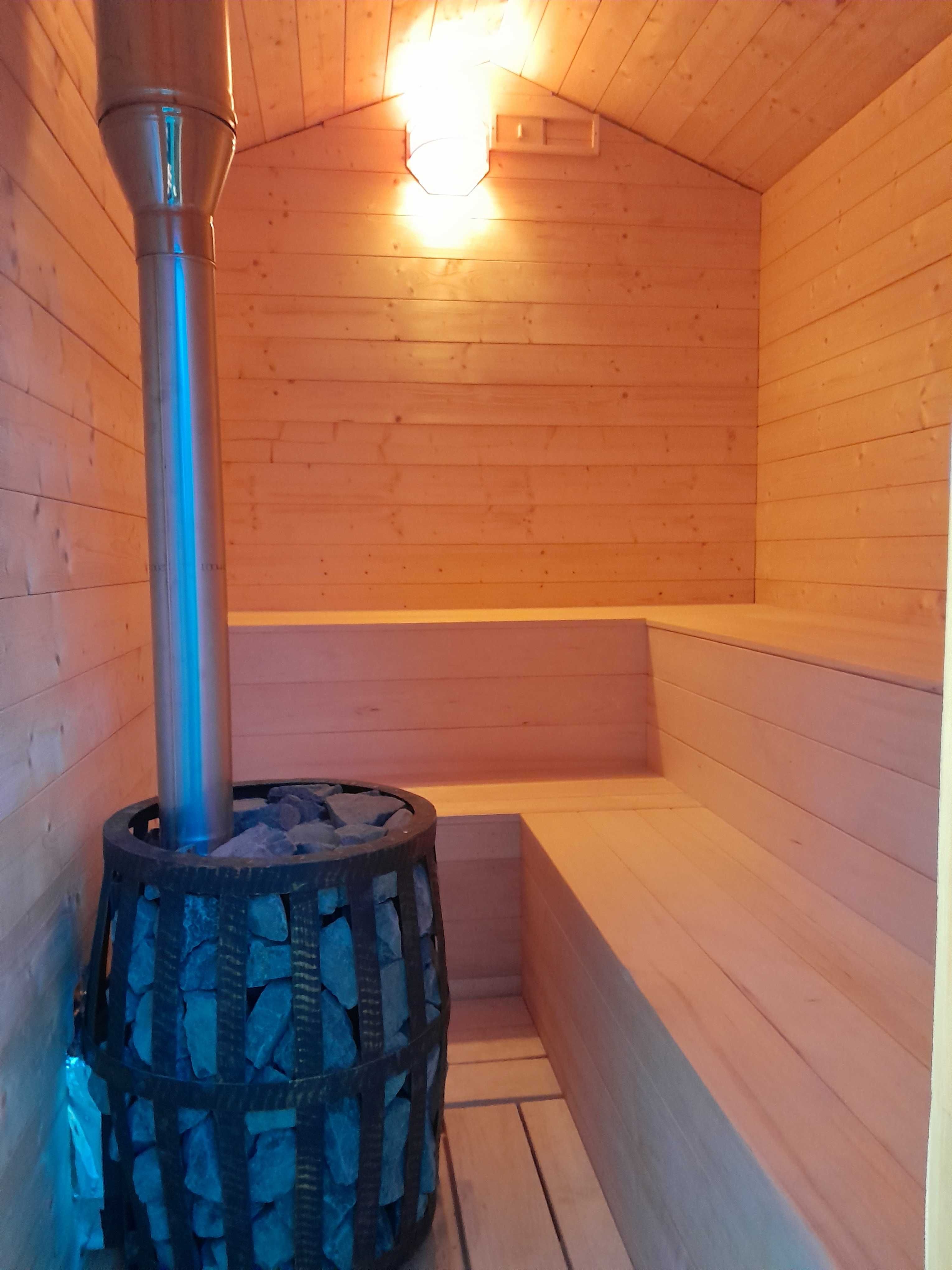Sauna ogrodowa na konstrukcji stalowej