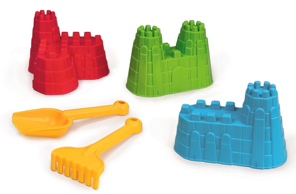 Marioinex ZESTAW 3 FOREMEK ZAMEK + ŁOPATKA I grabki foremki 902646