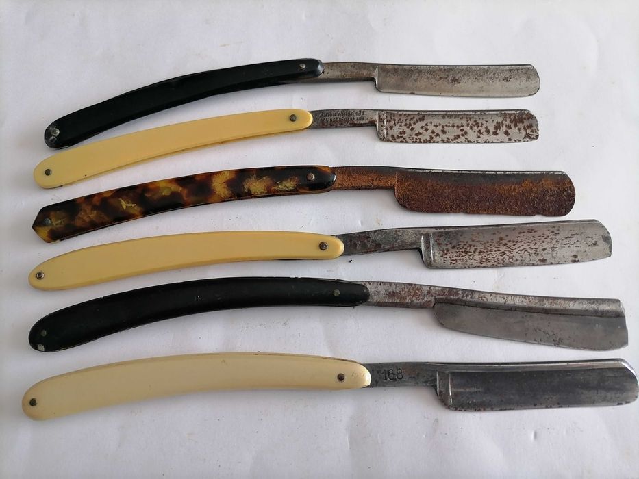 6 Navalhas de Barbear Vintage-Diversas Marcas-Preço Conjunto
