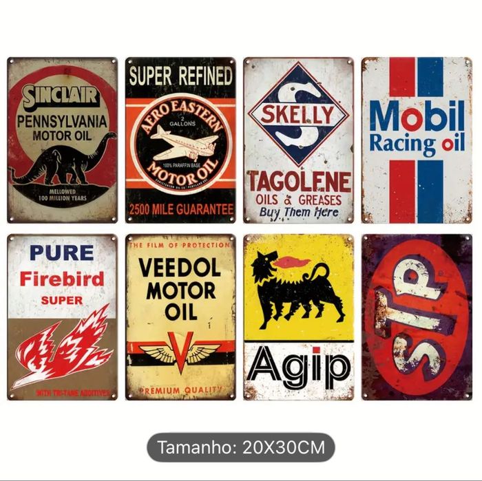 placas vintage garagem