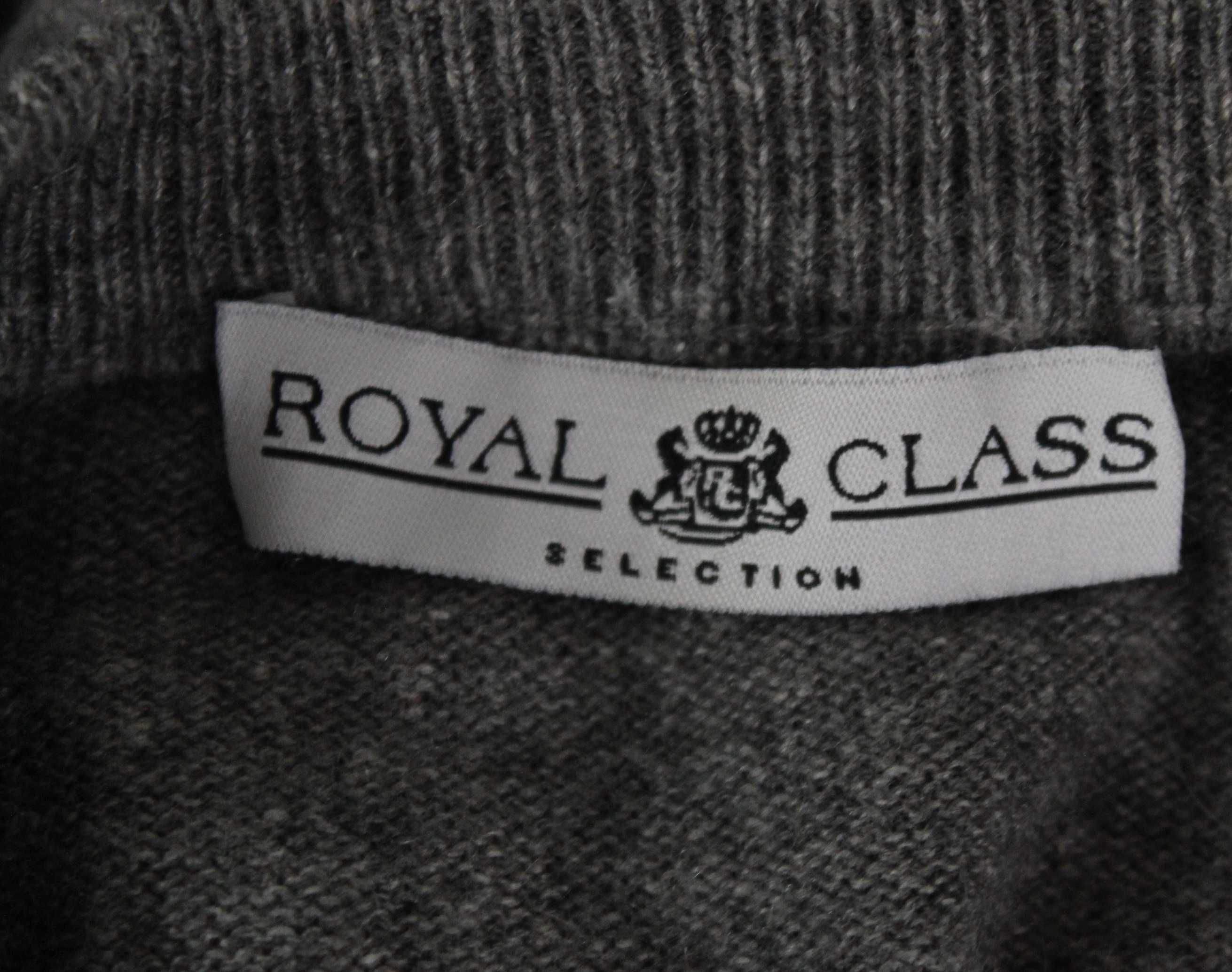 ROYAL CLASS super sweter męski jedwab kaszmir L/XL BDB