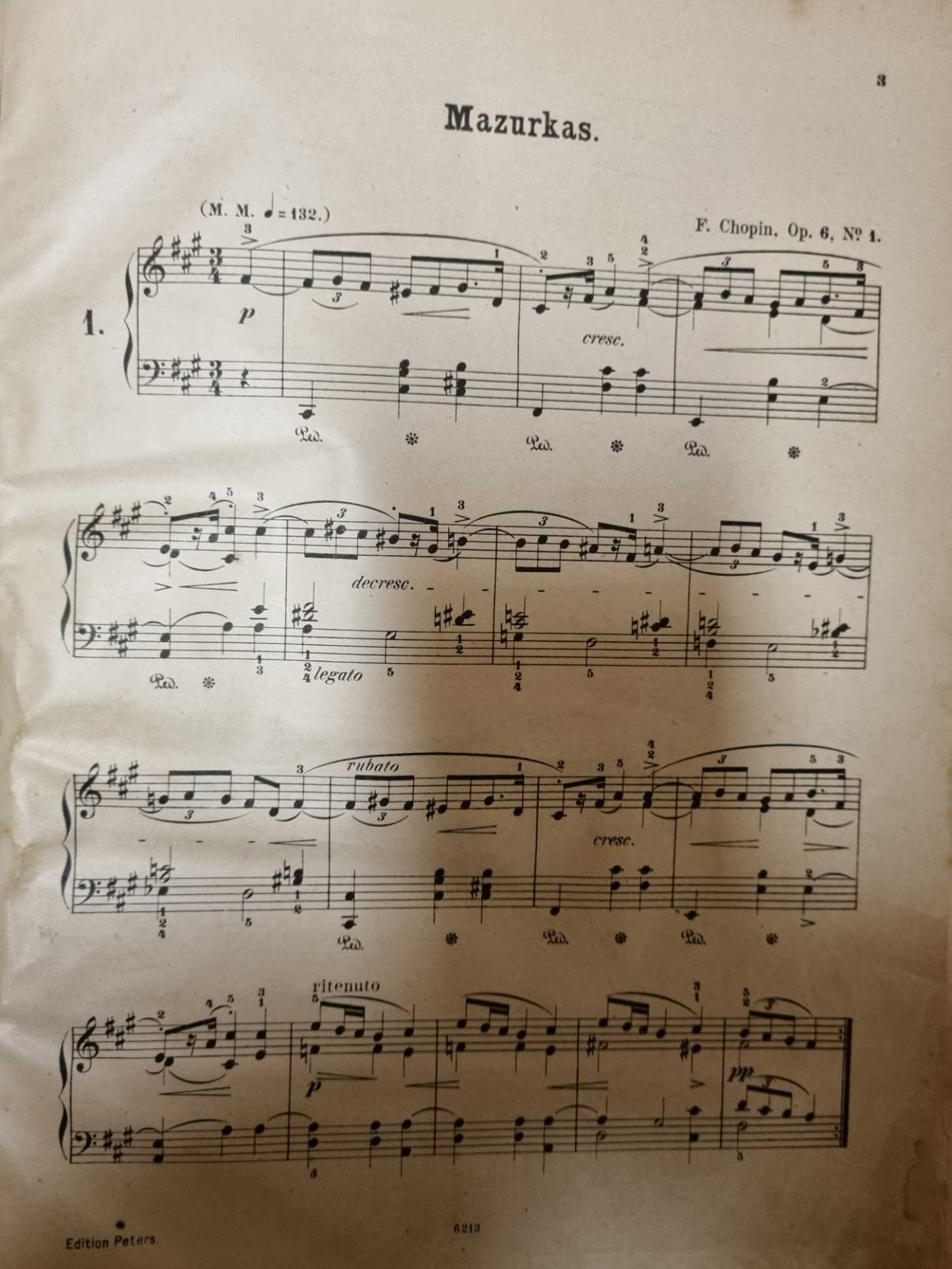 F. Chopin nuty PIANOFORTE-WERKE mazurek