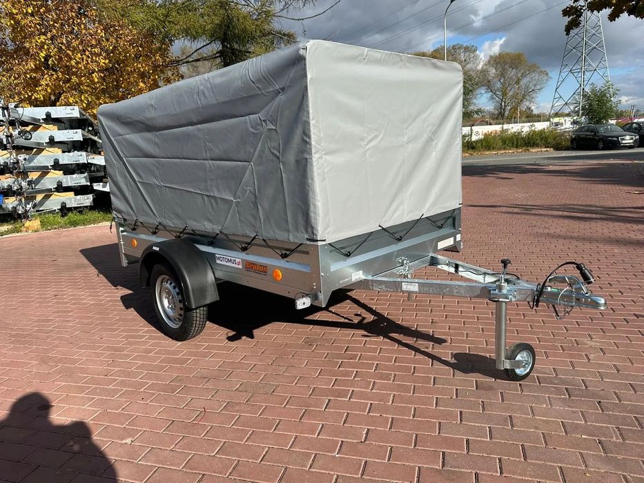 Neptun Neptun Przyczepa Neptun N7-236 PTW 236x129x30 + stelaż i plandeka H80 cm DMC 750 kg 1 osiowa funkcja uchyłu  Nowa przyczepa Neptun 236x129x30 1 osiowa Kraków Targowisko okazja