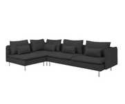 SÖDERHAMN Sofa narożna 4-osobowa / narożnik, modułowa, ciemnoszary