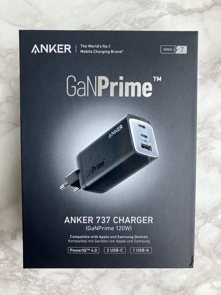 Зарядний блок Anker 737 GanPrime 120W. PowerIQ4.0