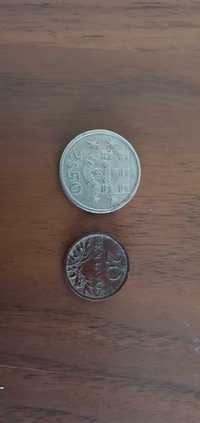 2 moedas (2.5 Escudos 1984 + 20 Centavos de 1974)