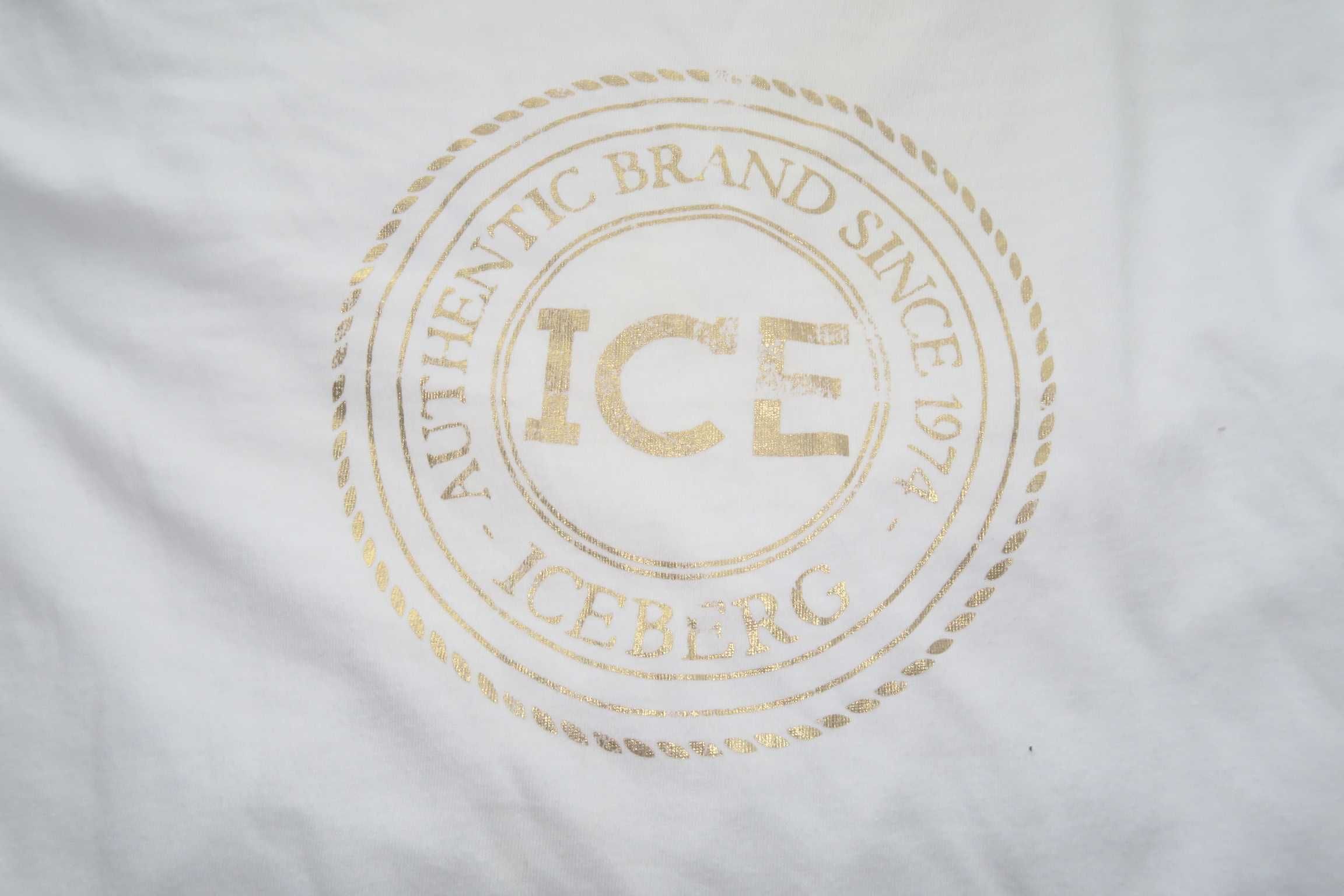 Iceberg koszulka t-shirt ze złotym logo L