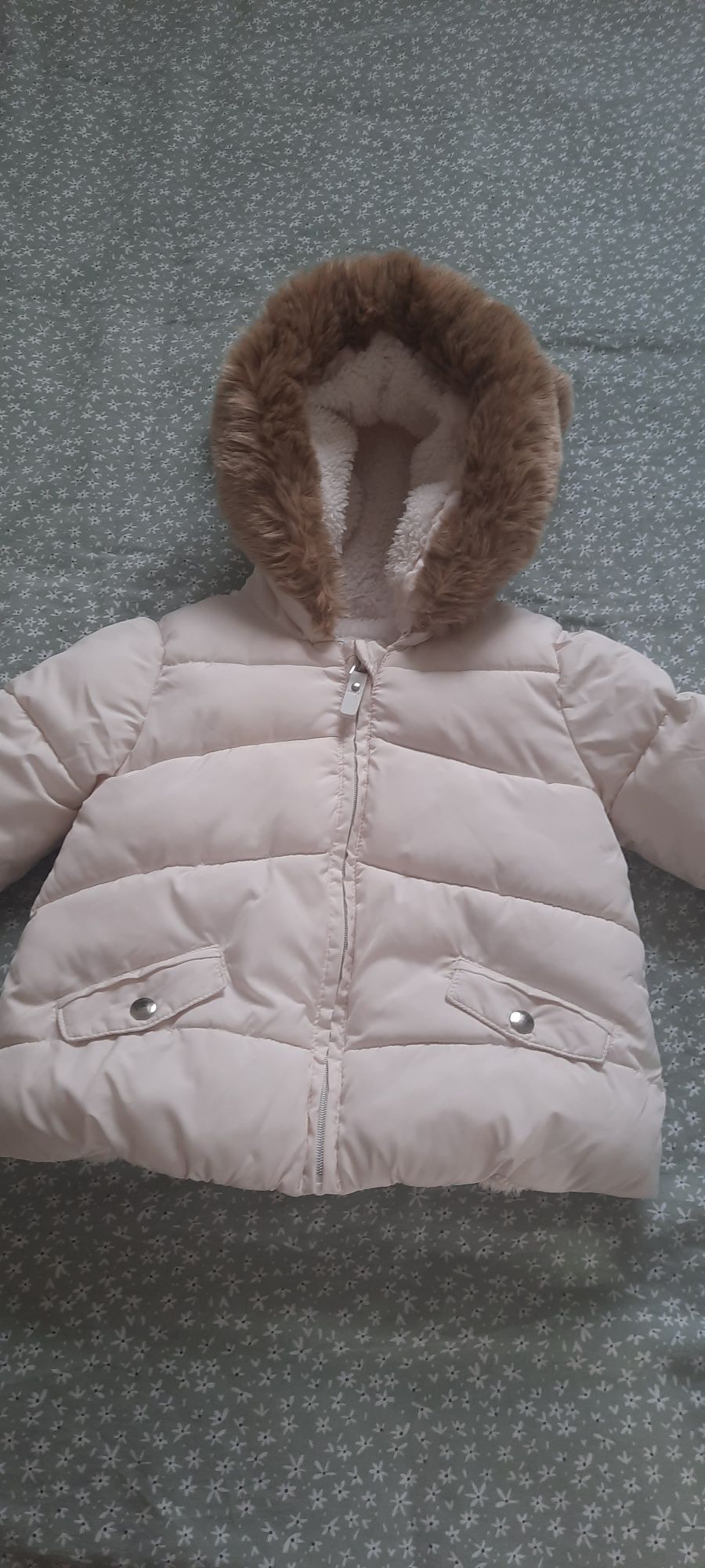Kurtka zimowa cieplutka Fred&Flo 12-18m kremowa