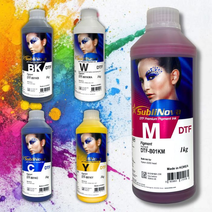 SubliNova DTF чорнила 1л для Epson i3200 XP600 DX5 — 5 кольорів