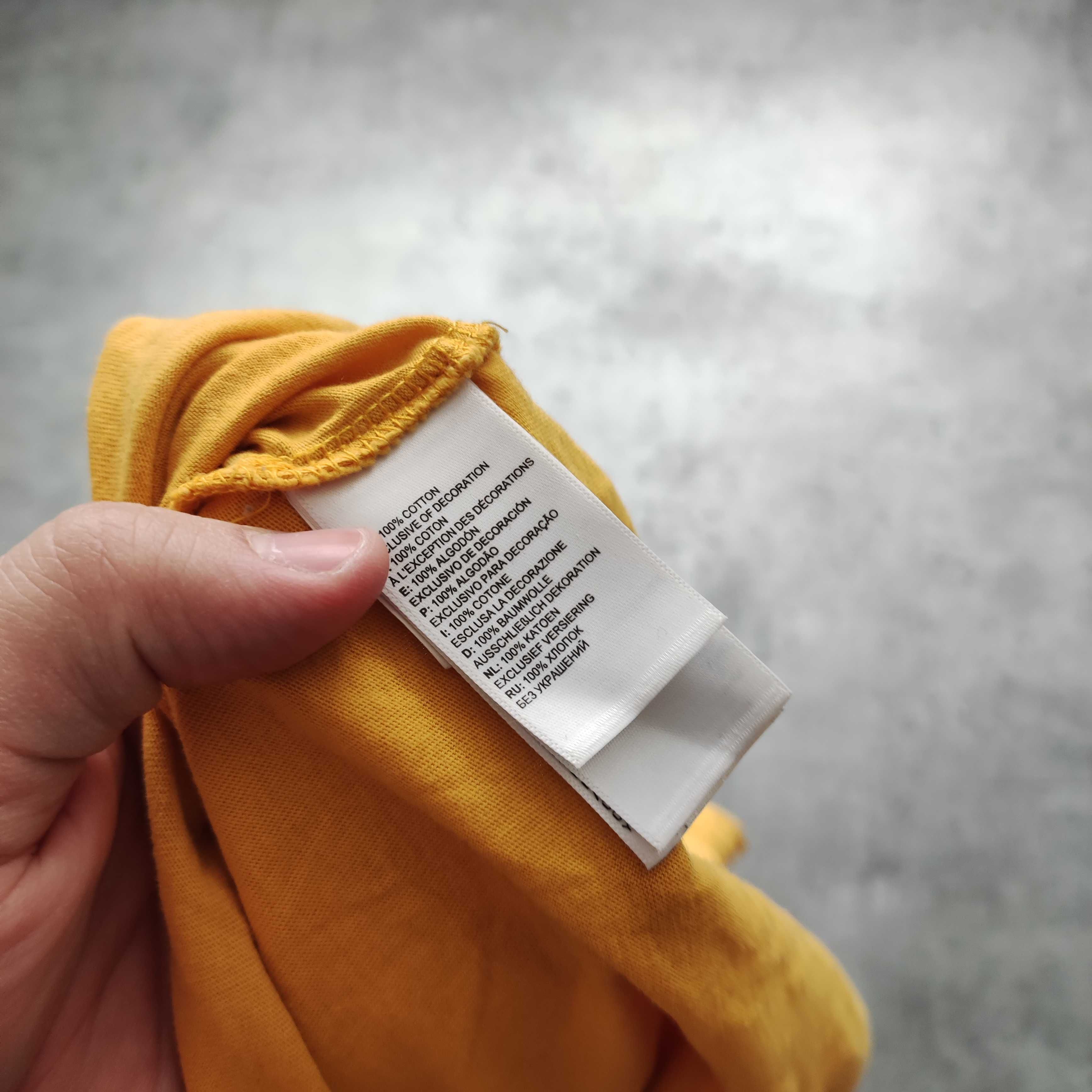 MĘSKA Koszulka Bawełna PREMIUM Żółta Duże Logo TNF The North Face