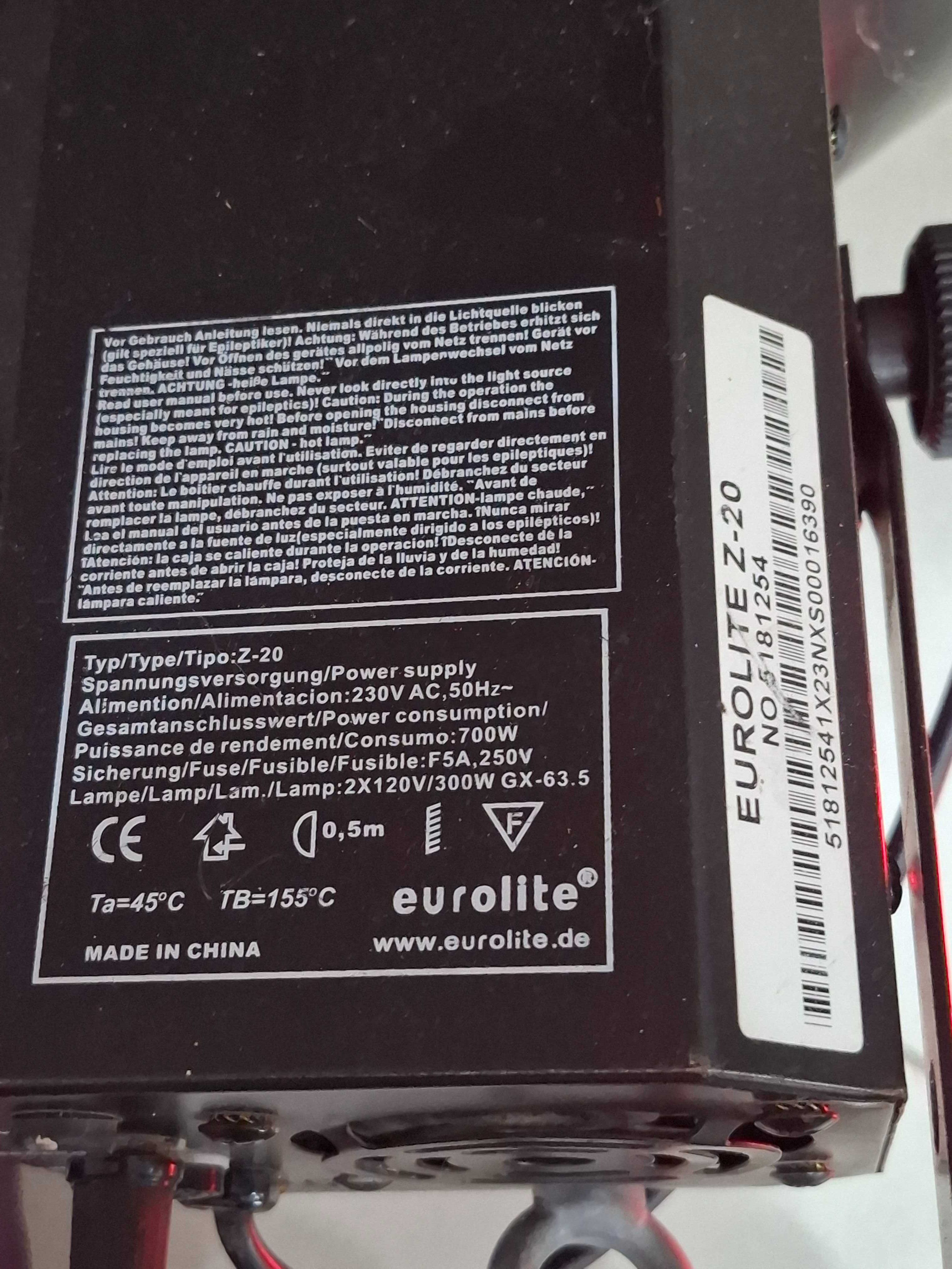 Efekt świetlny dyskotekowy Eurolite Z-20 projektor + uchwyt