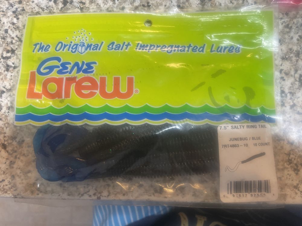Embalagem de Amostras de pesca marca GENE LAREW mod ring tail