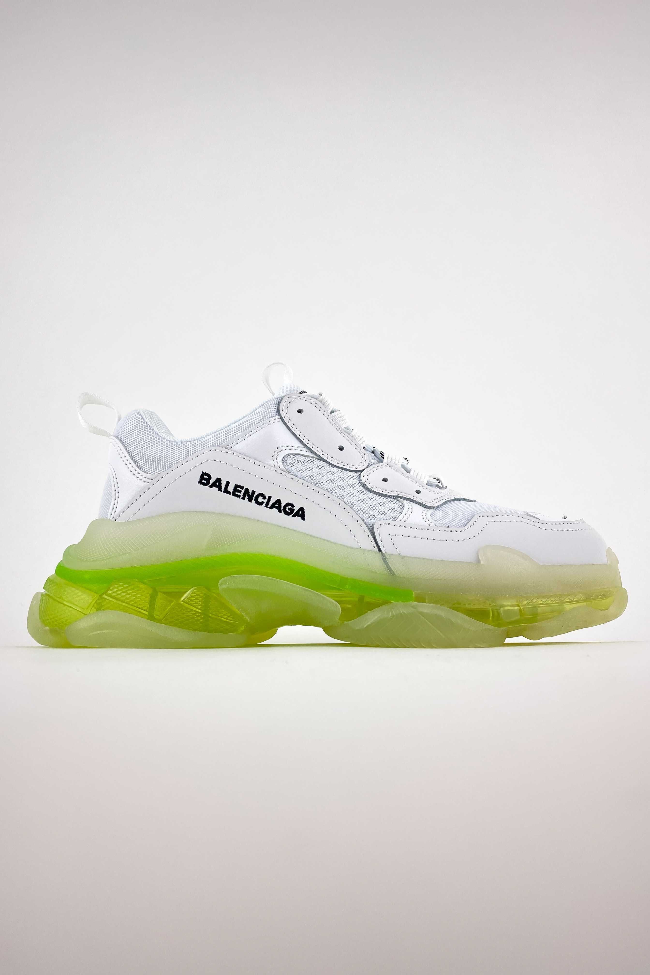 Balenciaga Triple S Clear Sole White Green