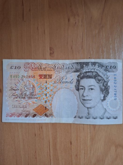 10 funtów banknot numizmat oryginał z 1993 roku