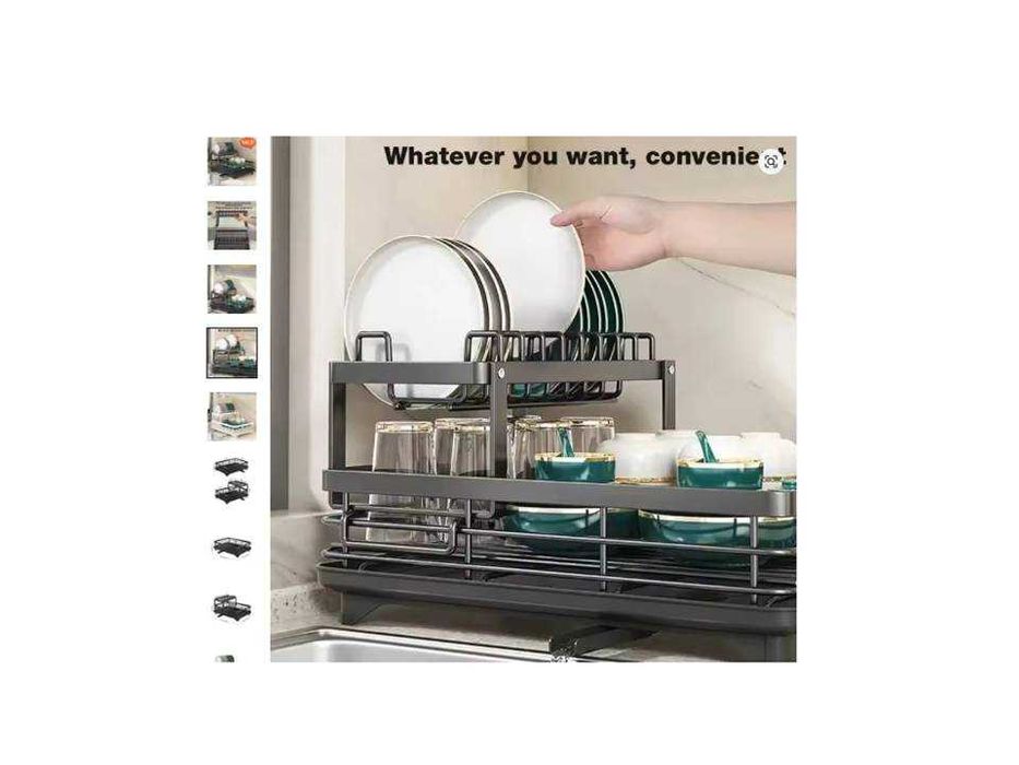 Escorredor de Pratos Ajustável HOT & Organizador de Dreno para Cozinha