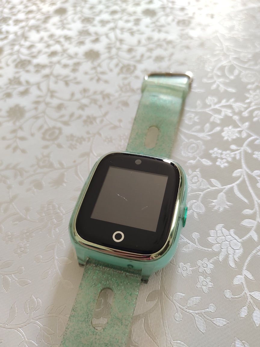 Детские умные GPS-часы Wonlex Smart Baby Watch KT01 зеленые с блесткам