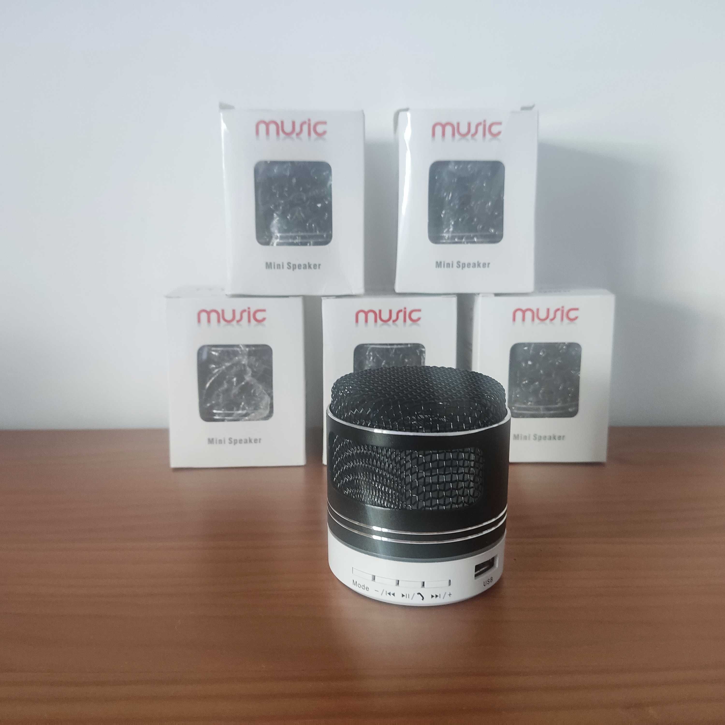 Mini coluna sem fio Bluetooth MP3 FM USB Rádio MicroSD USB