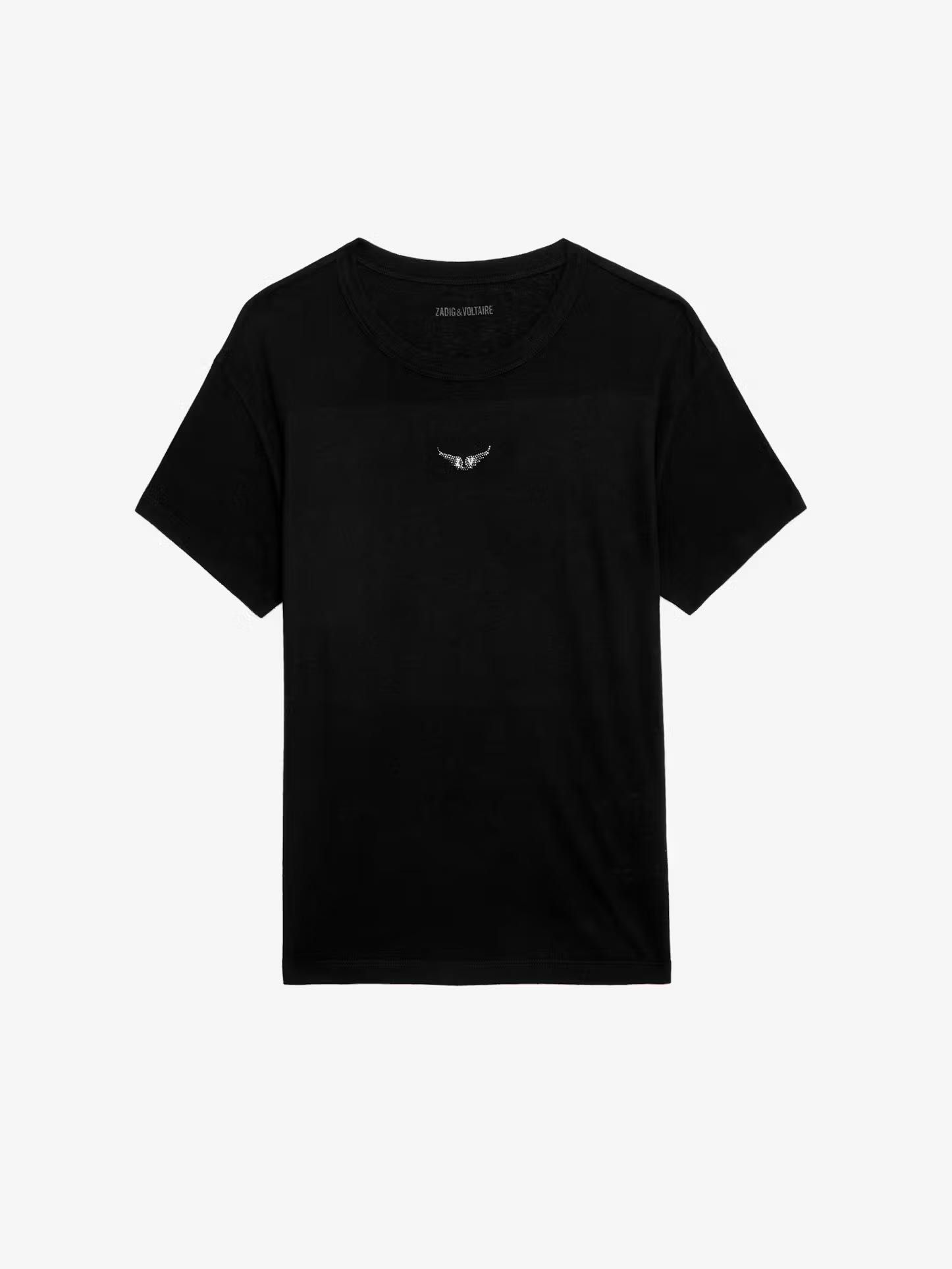 Футболка черная со стразами Zadig & Voltaire