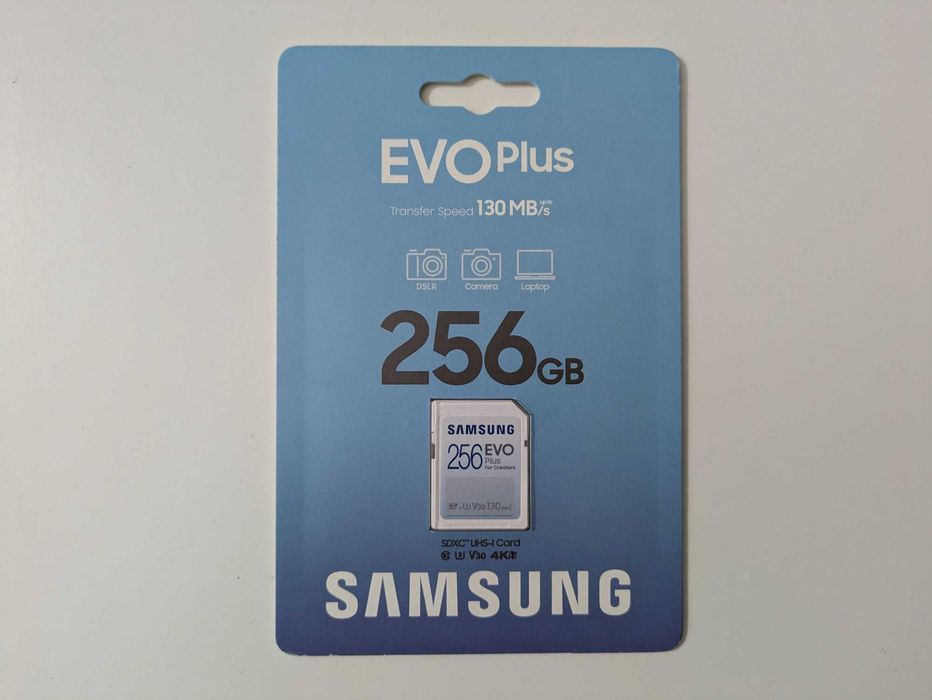 Nowa Karta Pamięci Samsung 256GB SDXC EVO Plus 4K 130MB/s Gwarancja