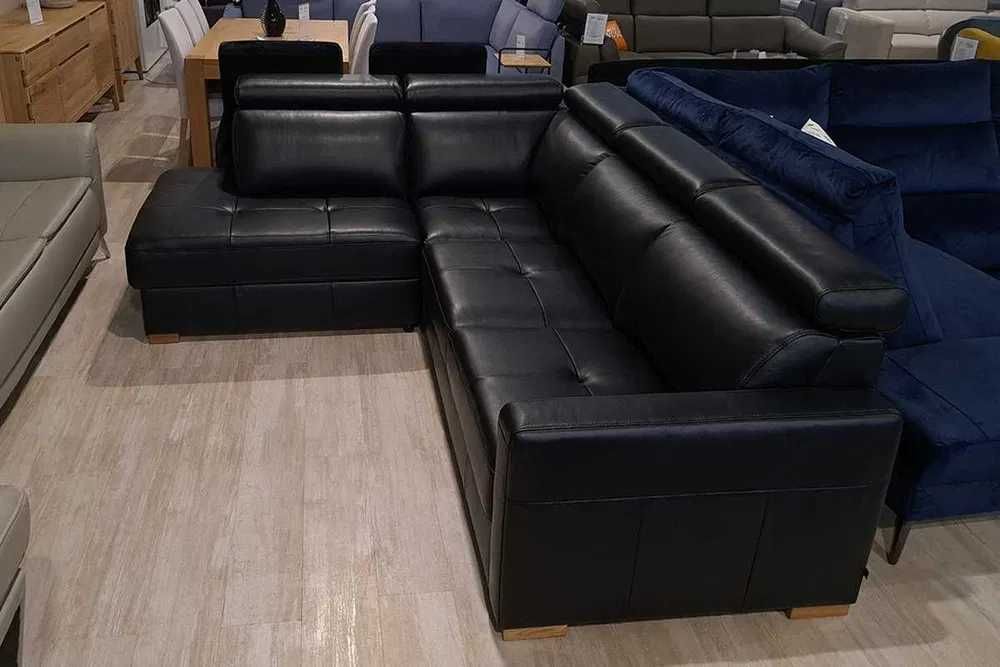 Narożnik Ergo z funkcją spania pojemn skórzany Etap sofa Promocja 20%