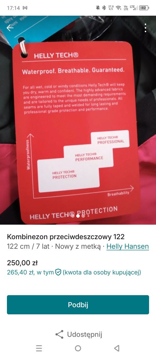 Kombinezon przeciwdeszczowy