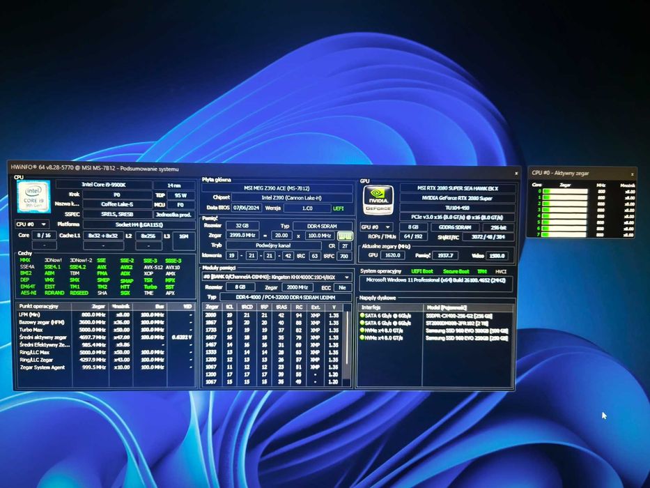 Komputer gamingowy, i9 9900k, rtx2080S