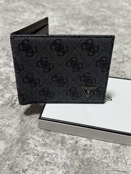Чоловічий гаманець Guess чорний, стильний оригінальний дизайн