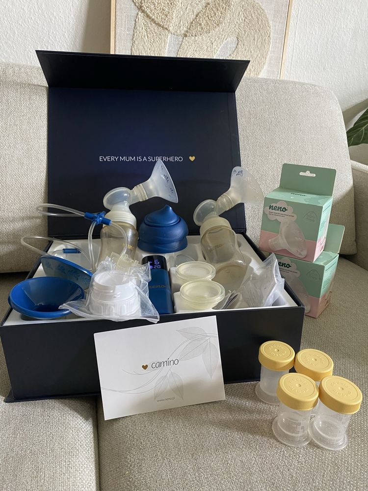 Laktator NENO Camino gratis 2 lejki Neno Slim 21mm, 4 pojemniki Medela