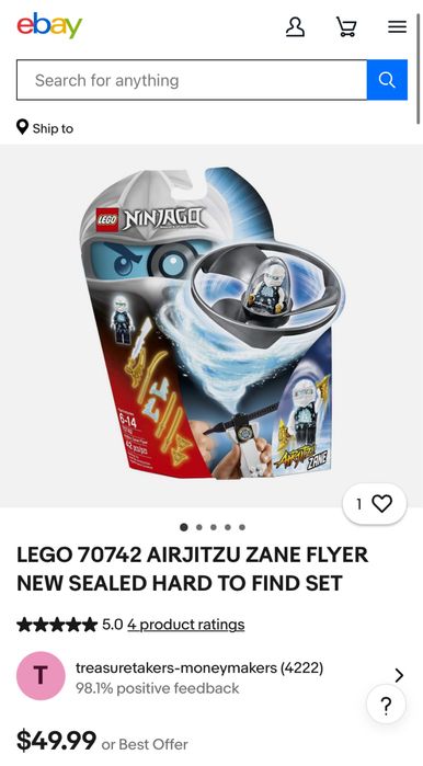 LEGO NINJAGO Airjitzu Zane Flyer 70742