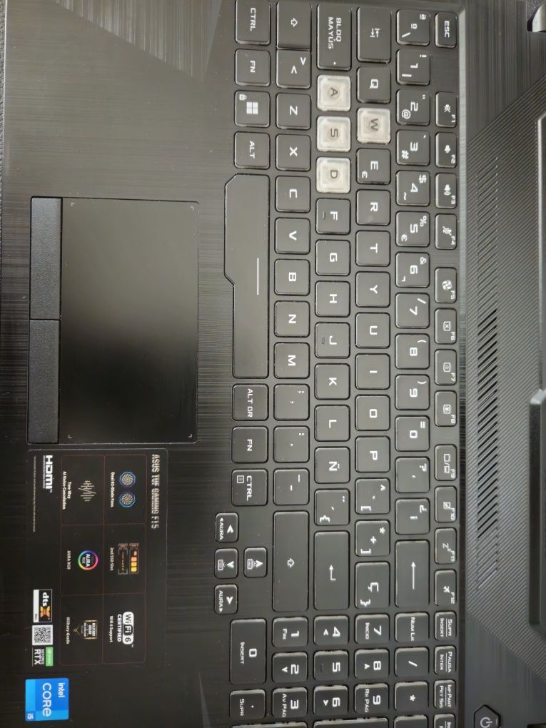 Portátil Asus TUF i5 11400H, RTX 3050 4GB, 32GB DDR4, 512GB M.2, 144Hz
