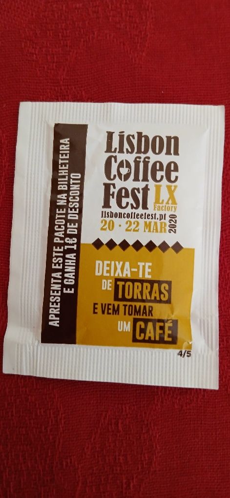 Pacote de açúcar Lisbon Coffee Fest