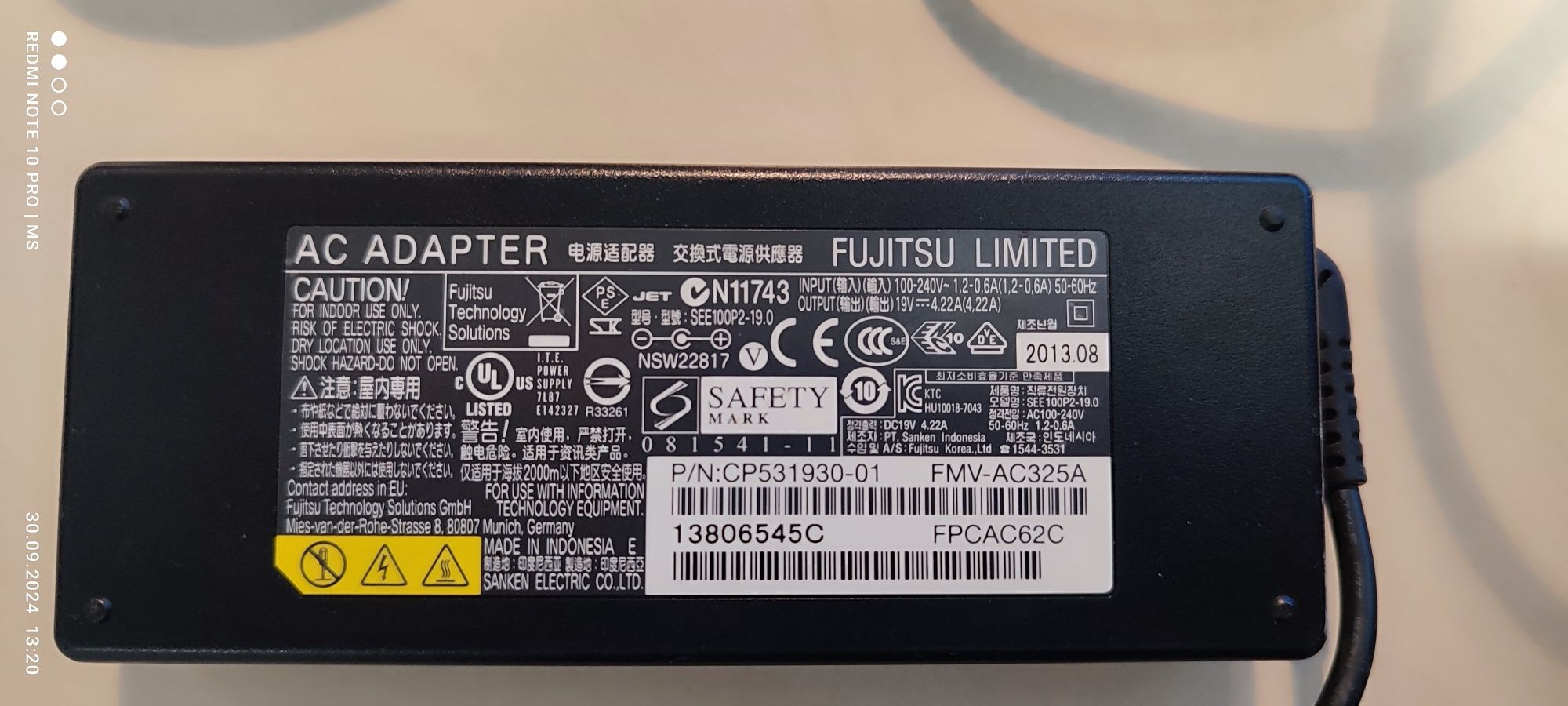 Zasilacze do laptopa Fujitsu