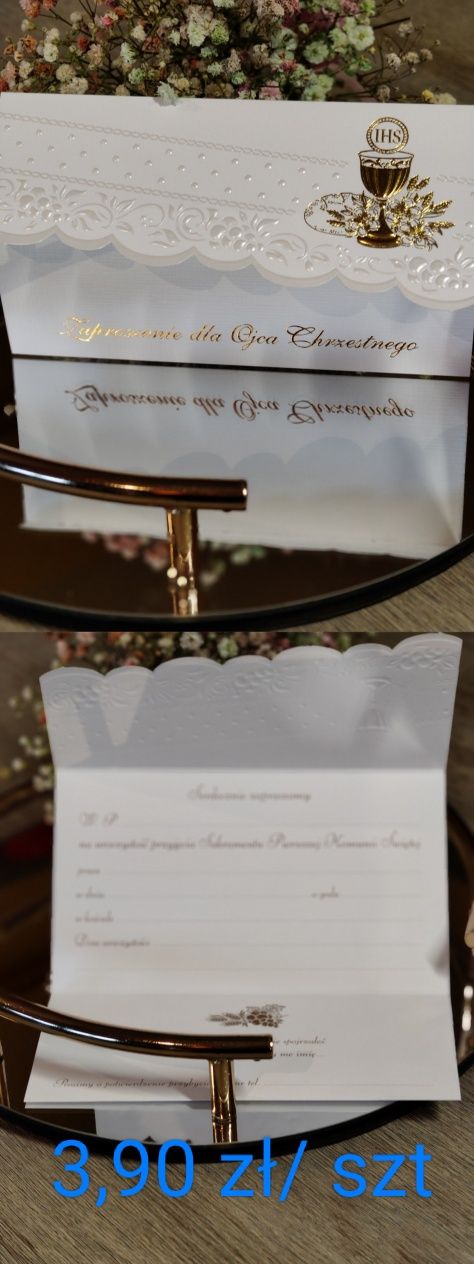 Zaproszenie na Pierwszą Komunię Świętą dla Ojca Chrzestnego