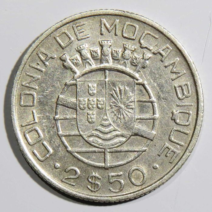 Moçambique Portugues - 2$50 1938 (Prata) MBC+ Escassa.