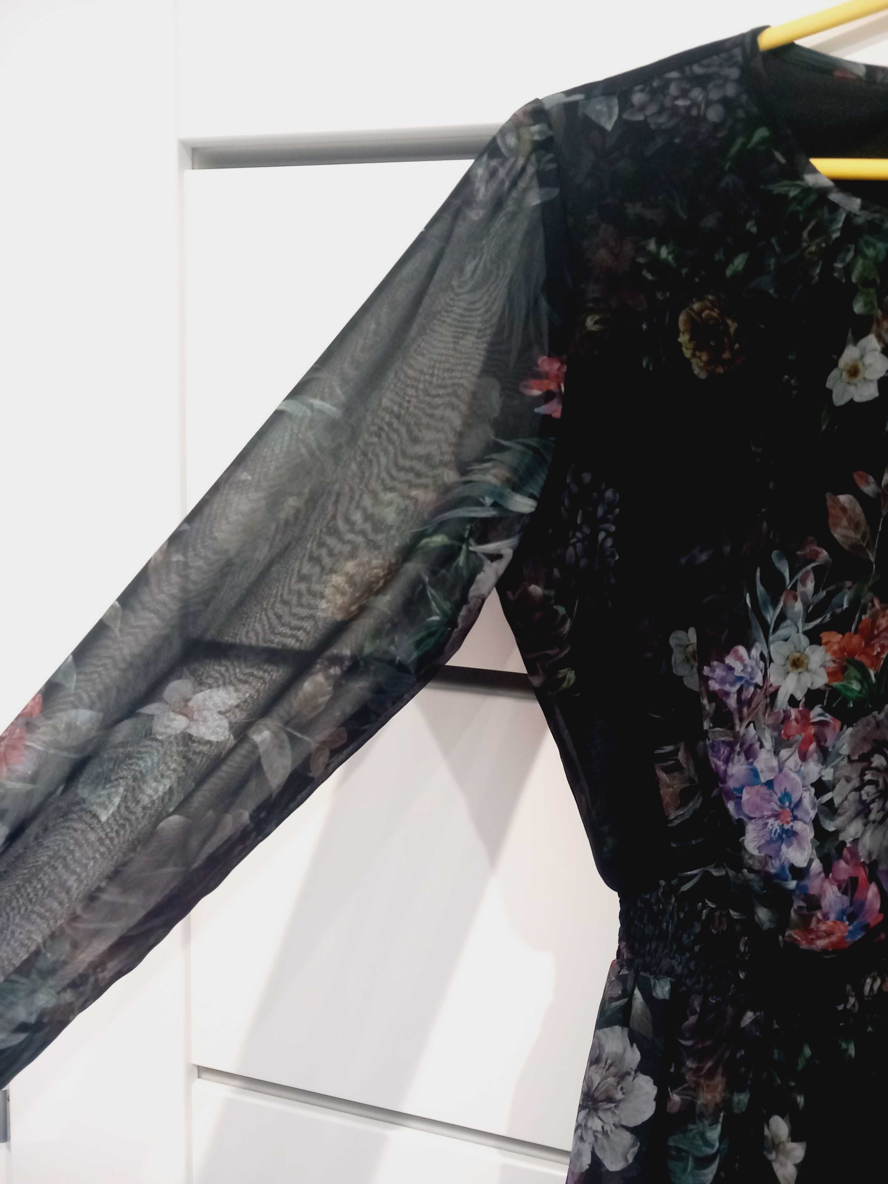 Mohito sliczna delikatna kwiecista sukienka midi w kwuaty na swieta