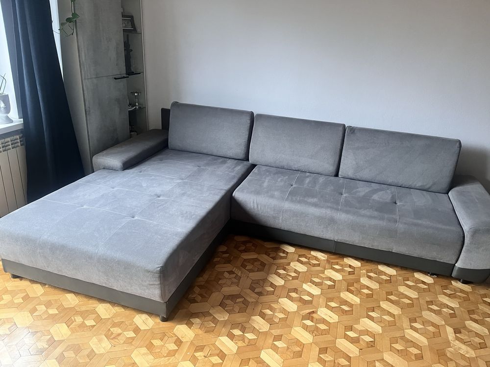 Naroznik szary grafit agata meble sofa  lozko do salonu