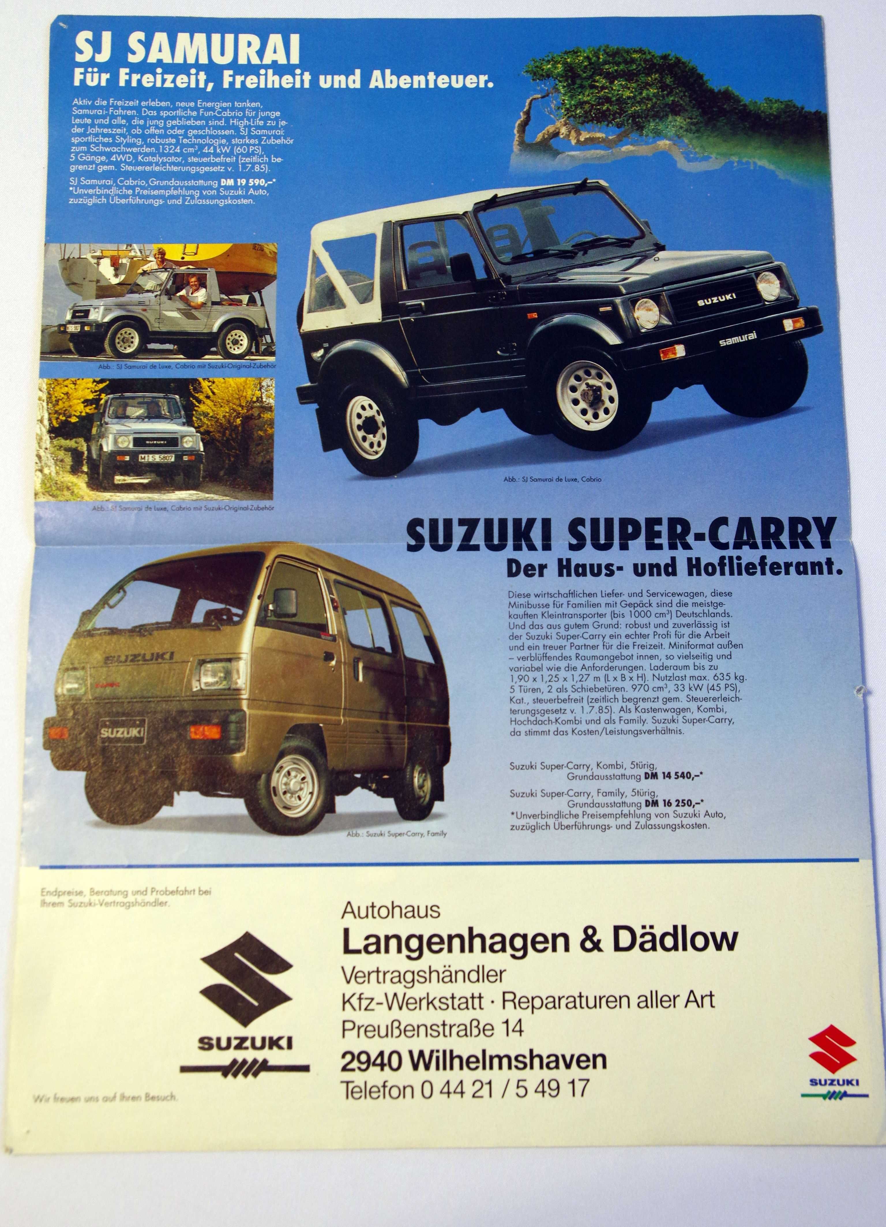 SUZUKI Vitara Swift Alto Samurai - reklamówka