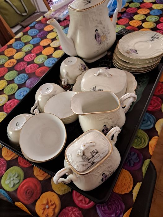 2 conjuntos de chá e café da vista alegre com imagens chinesas