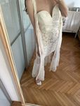 Asos boho sukienka + boho narzutka L biała panienski ślub koronka